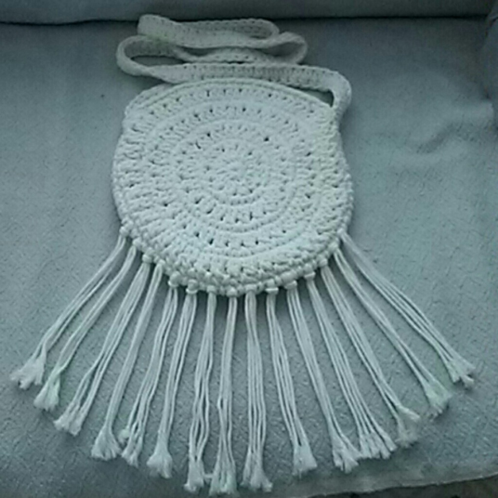 Crochet Tassel Crossbody Bag